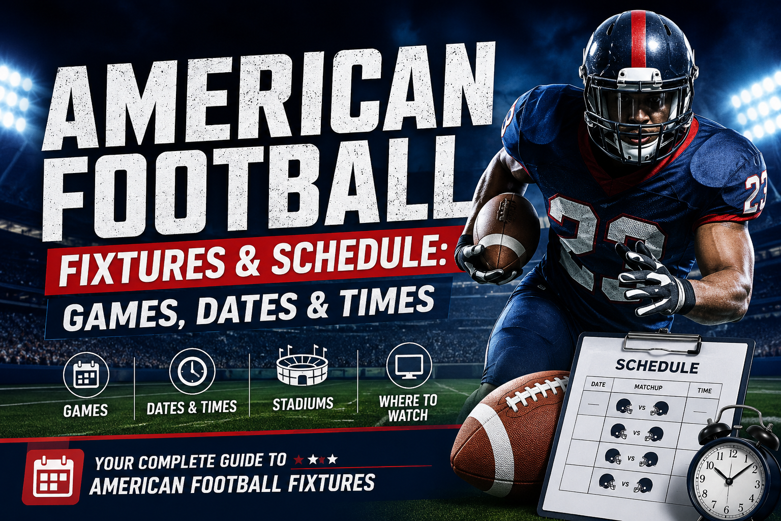 American Football Fixtures & Schedule: Games, Dates & Times