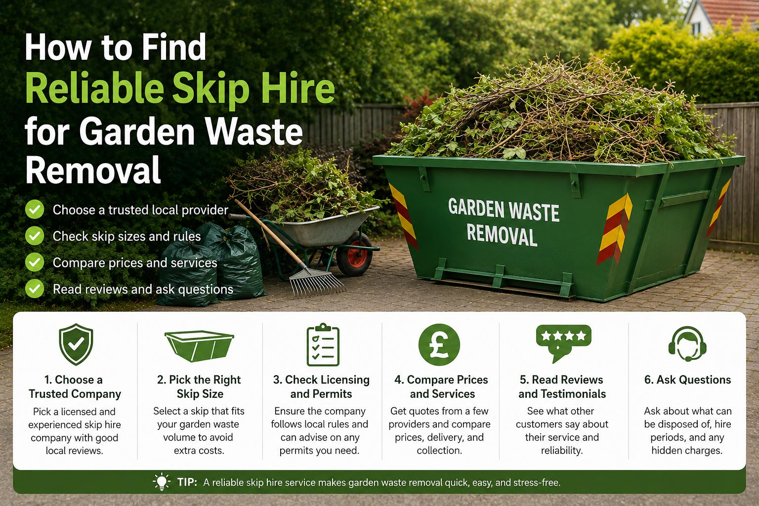 How to Find Reliable Skip Hire for Garden Waste Removal