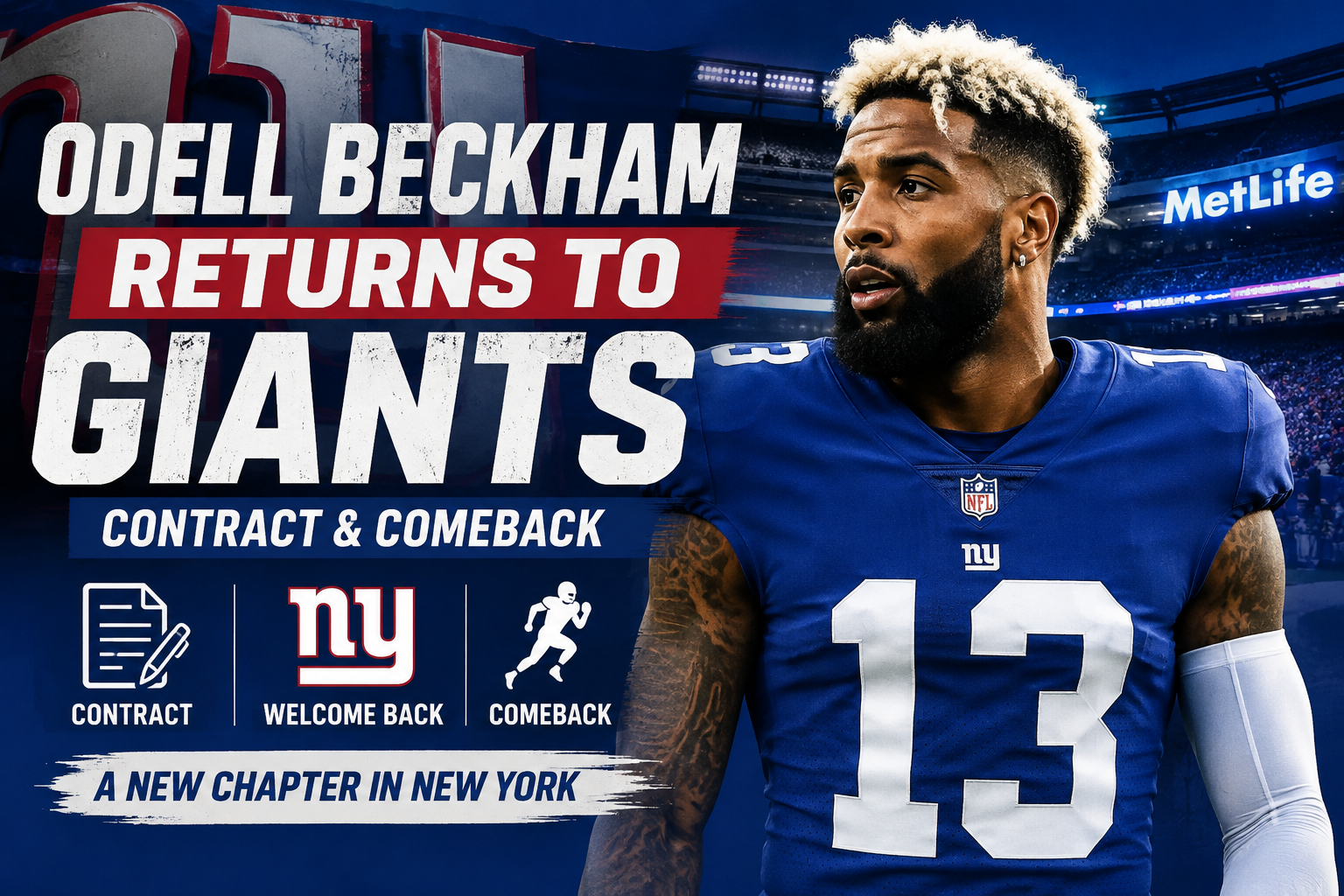 Odell Beckham Signs With Giants to Return to New York Where He Began NFL Career